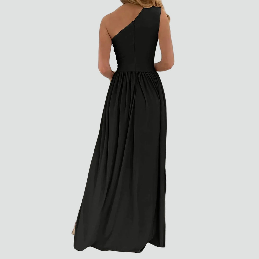Asymmetrical Evening Dress for Women with Slit - Elegant and Glamorous