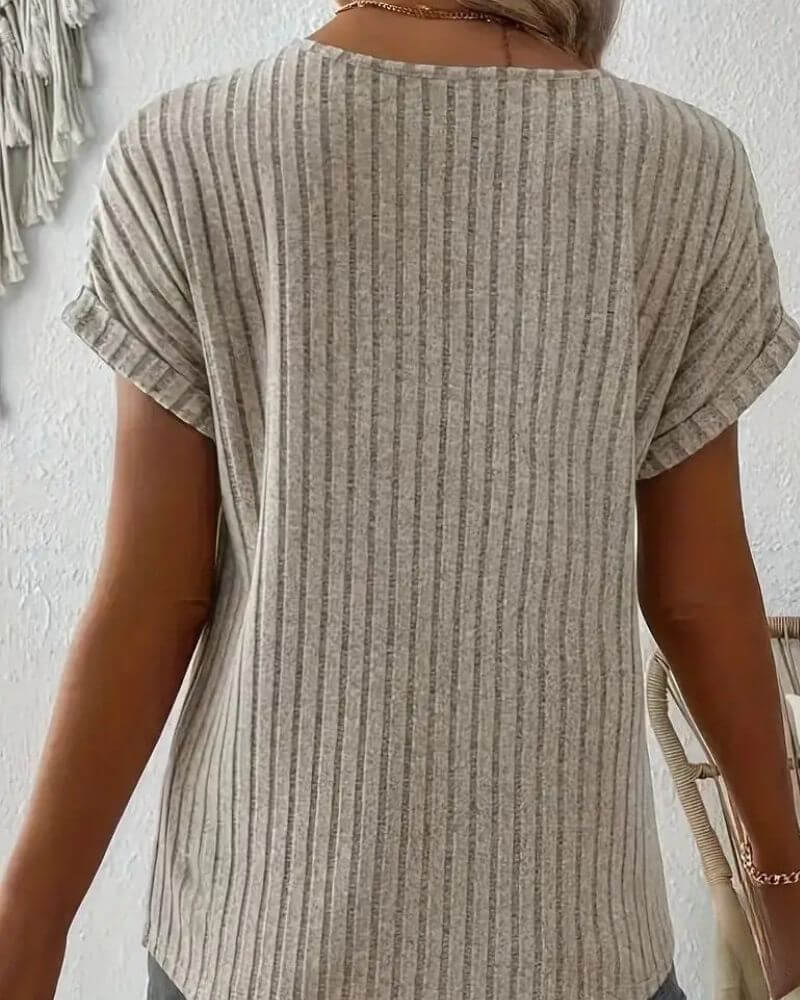 Rosina Knitted Blouse with V-neck - Elena Harper