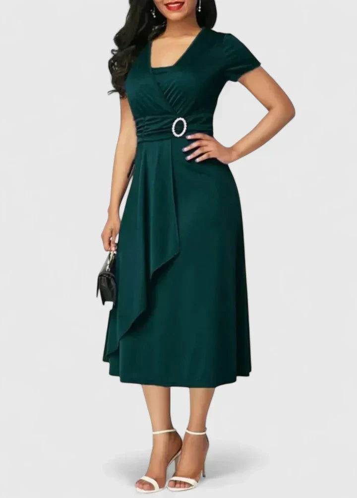 Zhyrelle Elegant Midi Dress - Elena Harper