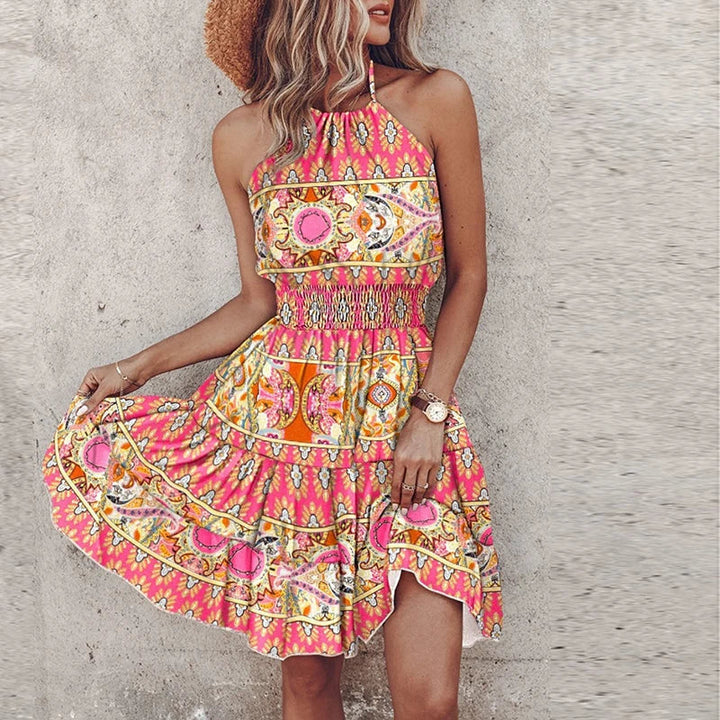 Kora Colorful Bohemian V-neck Midi Dress - Elena Harper
