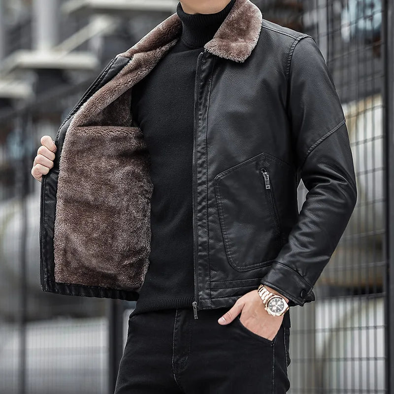 Men's Jacket with Wool Collar - Romain