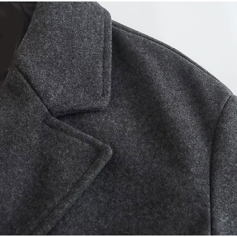 Premium Wool Long Coat for Women – Double-Breasted Long Overcoat