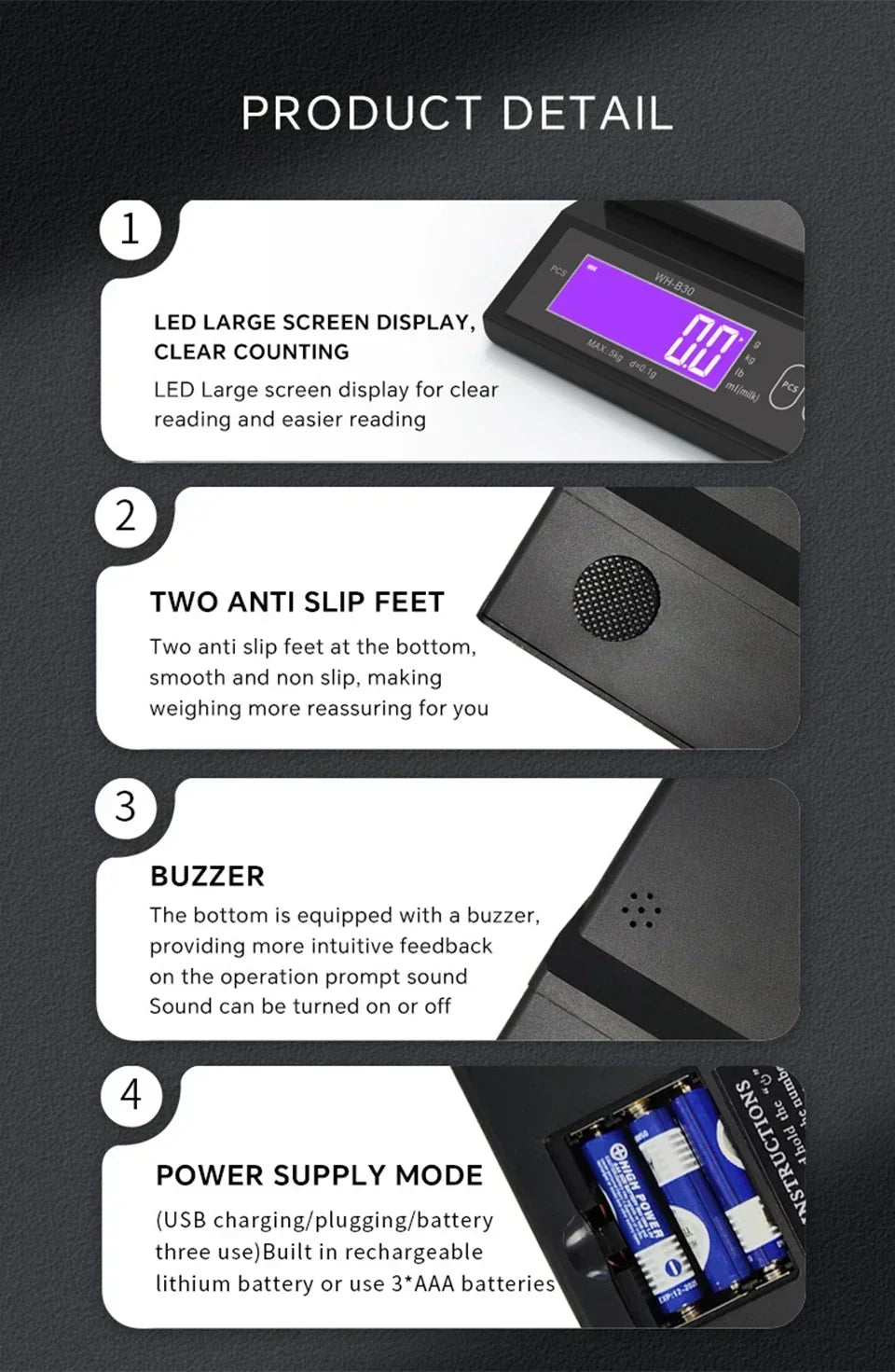 Digital Electronic Kitchen Scale 5 kg/0.1 g and 10 kg/1 g, LCD Screen, Fully Waterproof Stainless Steel Cooking Tool