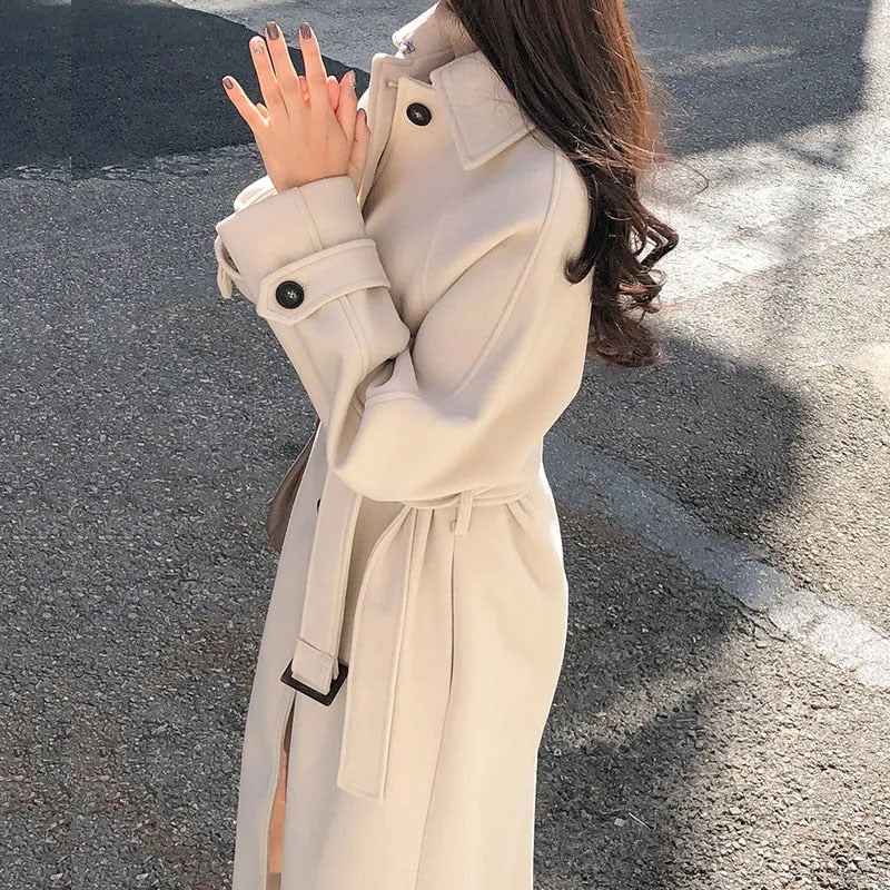 Elegant Long Women's Coat Perfect for Autumn, view 3 - Elena Harper