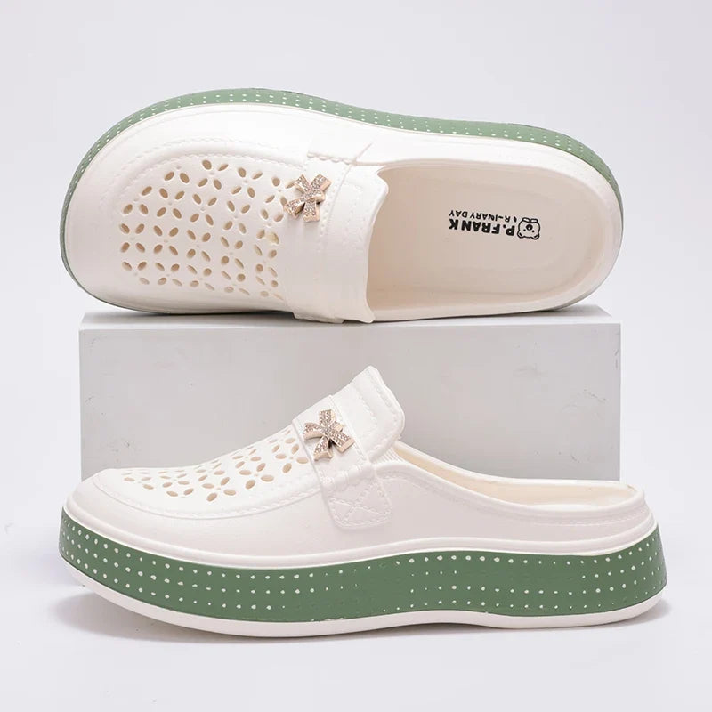 Gaia Soft Perforated Sandals, view 2 - Elena Harper