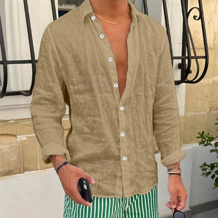 Marcello Lightweight Linen Shirt, view 5 - Elena Harper