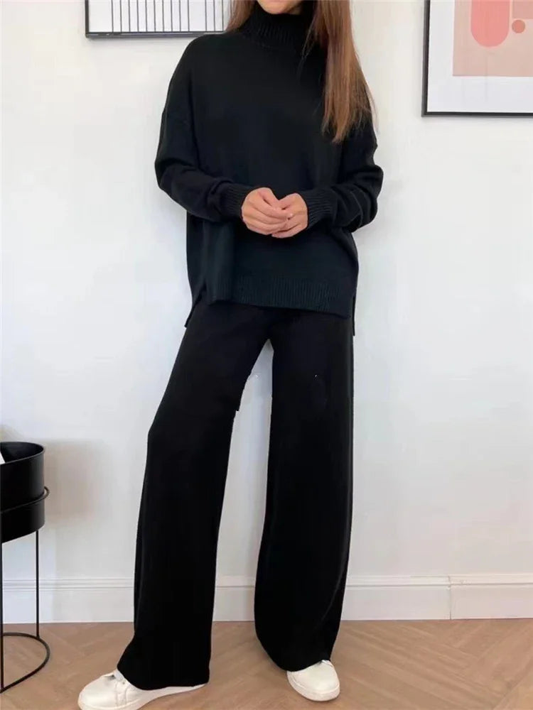 Aria Cozy Turtleneck Set, view 4 - Elena Harper