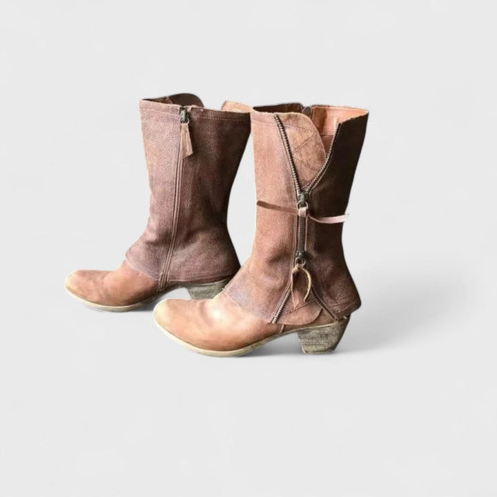 Alma Vintage Mid-Calf Boots - Elena Harper