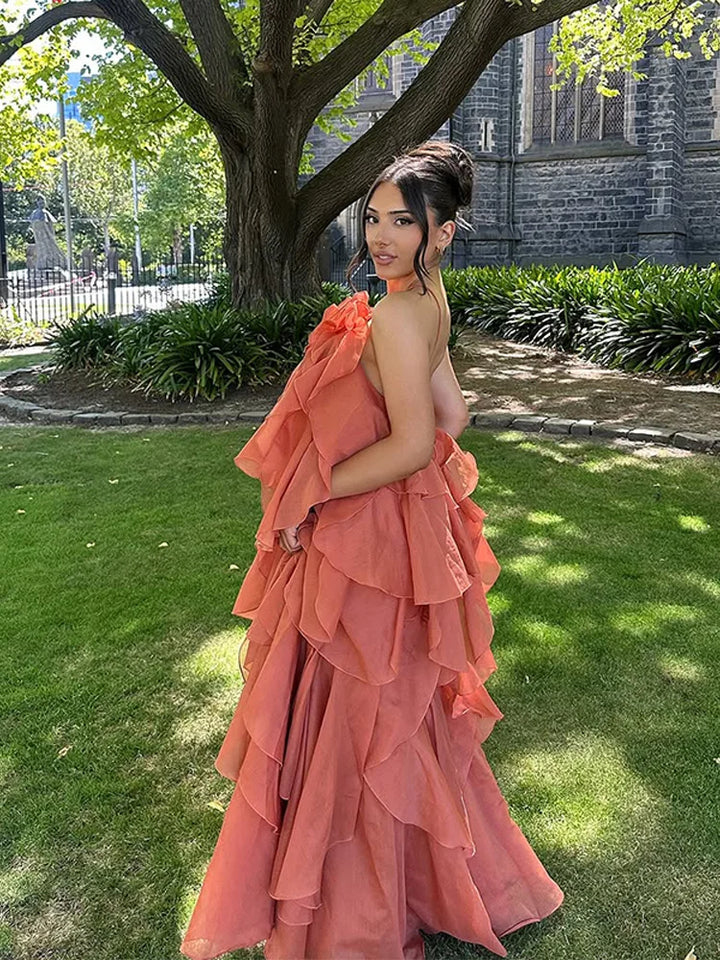 Ila Flowing Summer Dress with Layering Effect, view 5 - Elena Harper