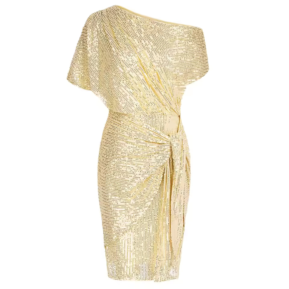 Elya™ | Elegant Sequin Dress with Belly Coverage
