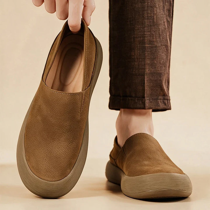Alexius Soft Leather Pointed Loafers, view 2 - Elena Harper