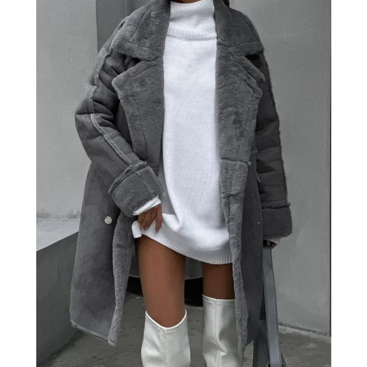 Long Faux Fur Coat for Women Luxurious Comfort for Winter, view 3 - Elena Harper