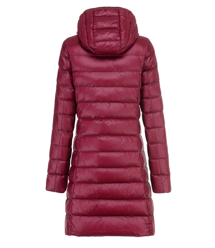 Ultra-Lightweight Winter Jacket with Removable Collar and Down Insulation, view 2 - Elena Harper