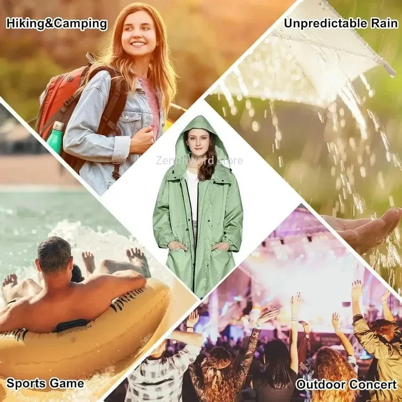 Women's Packable Lightweight Longline Raincoat Brumelle, view 6 - Elena Harper
