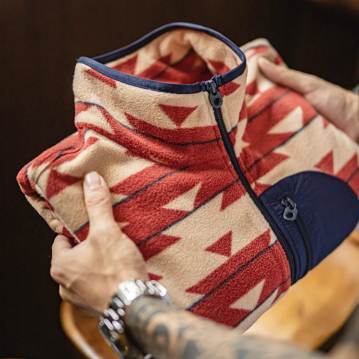Salvio Cozy Patchwork Jacket, view 3 - Elena Harper
