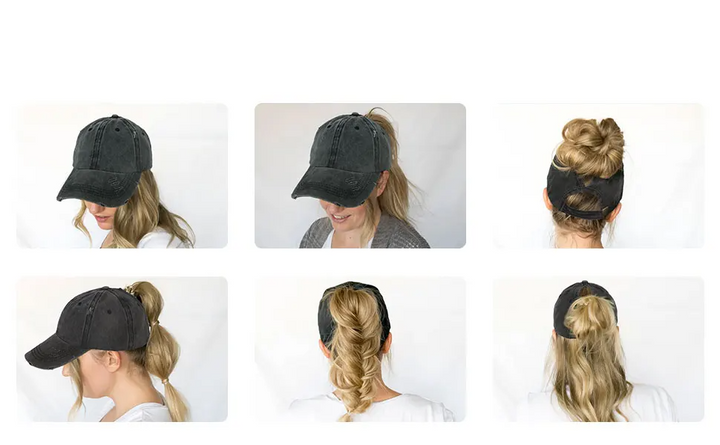 Women's Ponytail Baseball Cap - Breathable Comfort & UV Protection