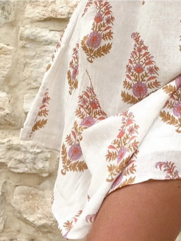 Selene Printed mini dress, view 4 - Elena Harper