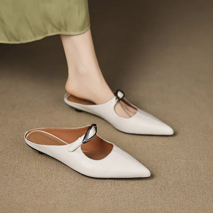 Clara Natural Leather Mules, view 7 - Elena Harper