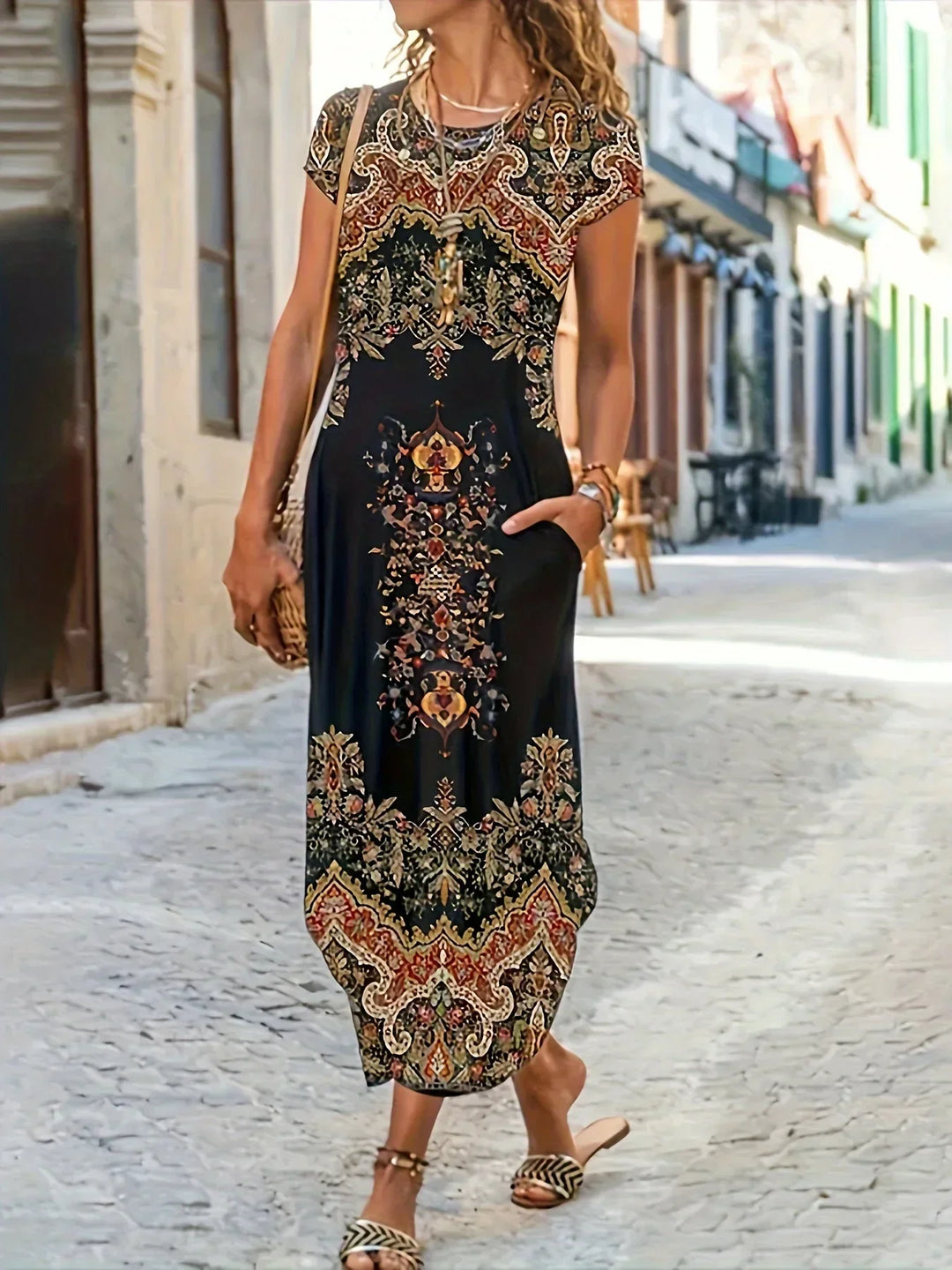 Lena Elegant Casual Dress with Loose Fit - Elena Harper