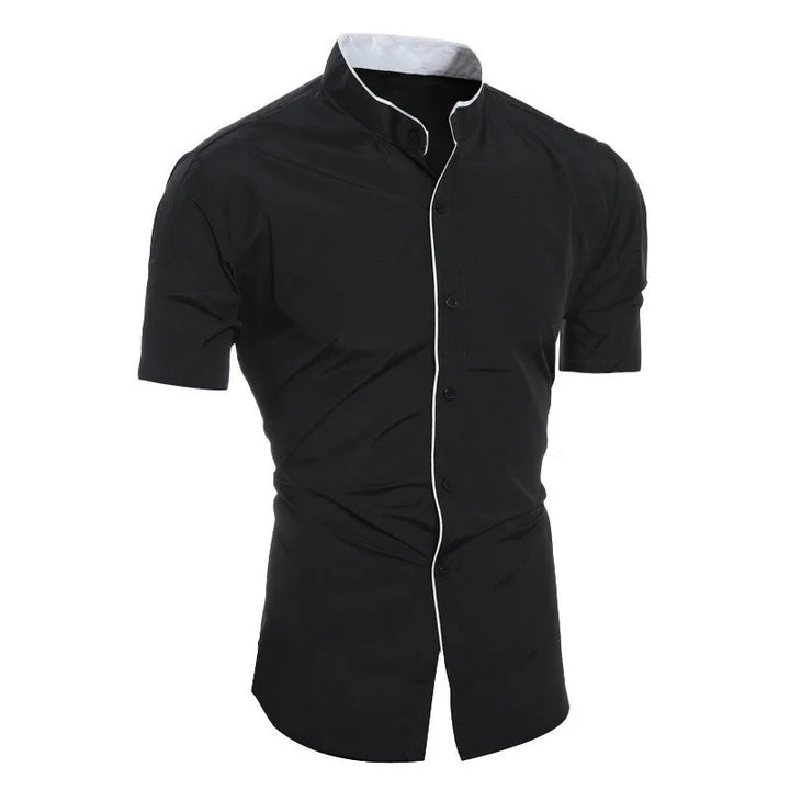 ELENA HARPER™  |  SHORT SLEEVE HIGH COLLAR SHIRT FOR MEN