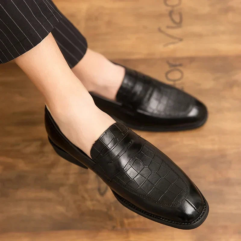 Ezequiel Crocodile Loafers, view 8 - Elena Harper