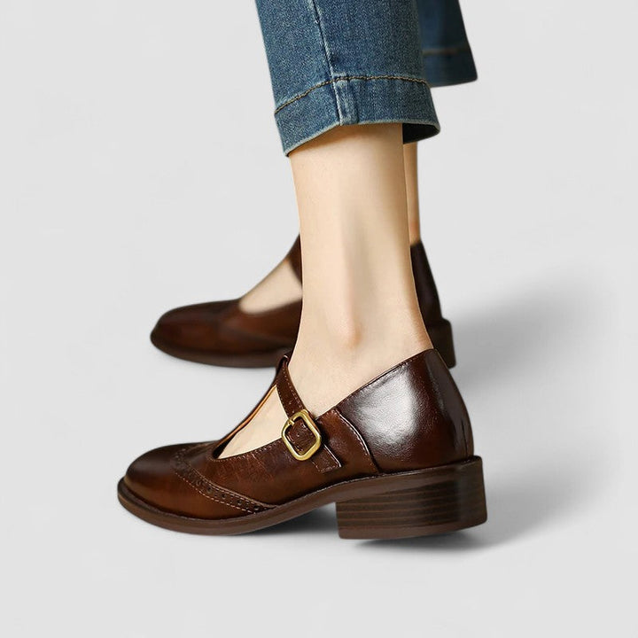 ANDREA – VINTAGE T-STRAP LEATHER SHOES