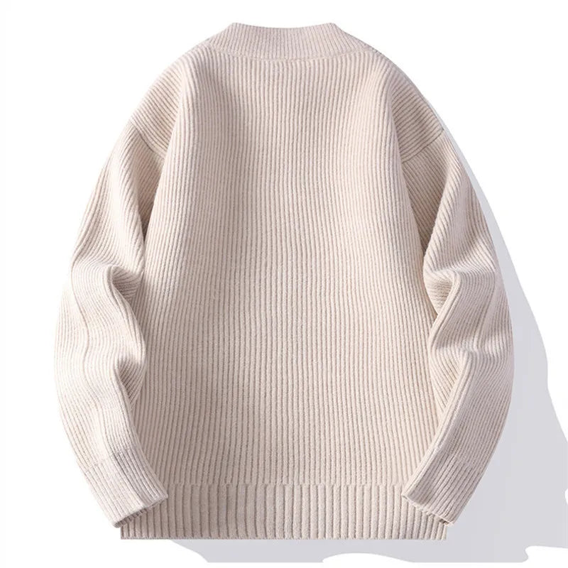 Archer Ribbed Knit Jacket with Zip Front and Roomy Pockets for Men - Elena Harper