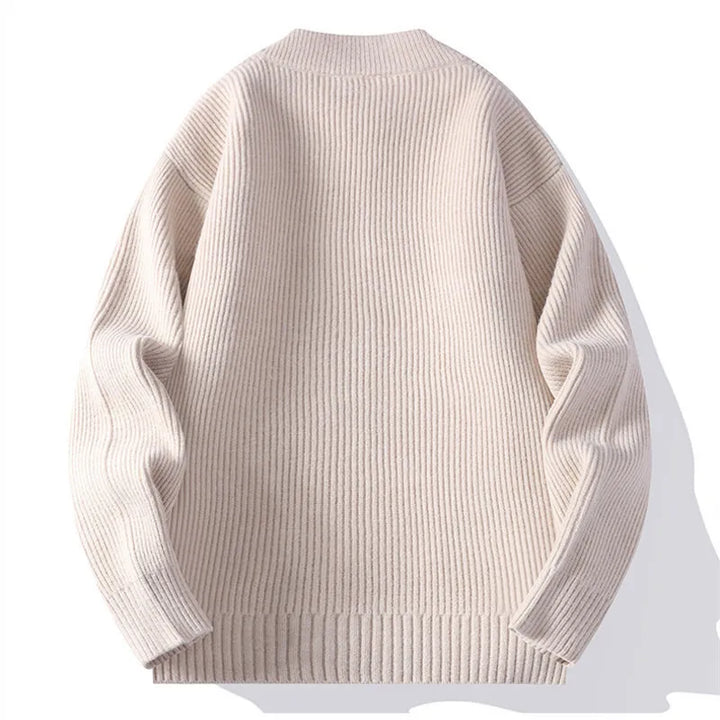 Archer Ribbed Knit Jacket with Zip Front and Roomy Pockets for Men - Elena Harper