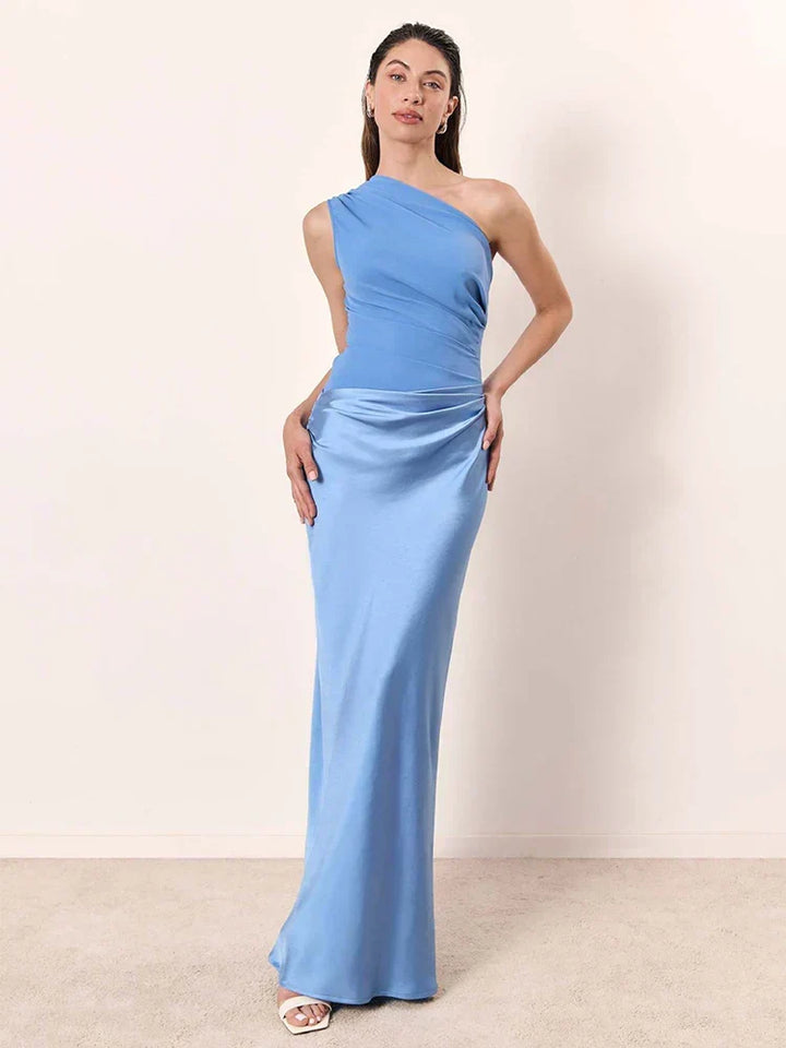 Maxi Dress with Satin Collar