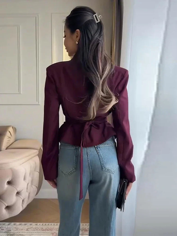 Angelisa Elegant Structured Blouse, view 6 - Elena Harper