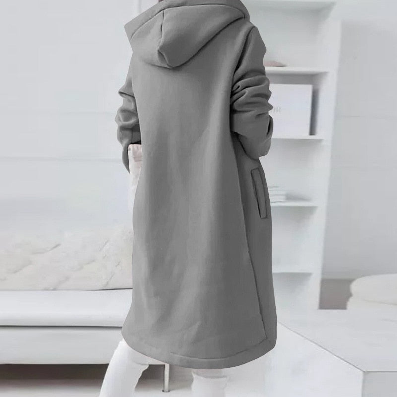 Mid-Length Jacket with Hood, view 9 - Elena Harper
