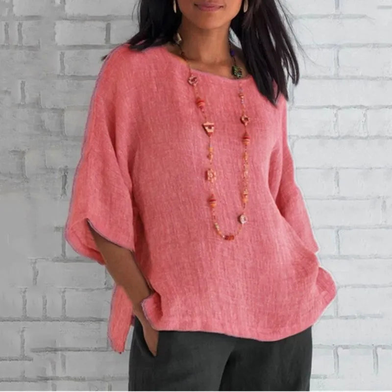 Mattea Cotton Summer Blouse, view 4 - Elena Harper