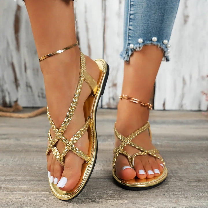 Isolina Chic Woven Sandals - Elena Harper