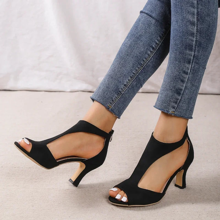 ALANA Sleek Open-Side Heels - Elena Harper
