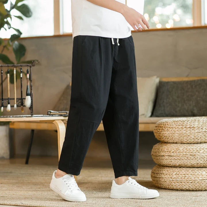 Alphonsus Casual Linen Pants, view 5 - Elena Harper