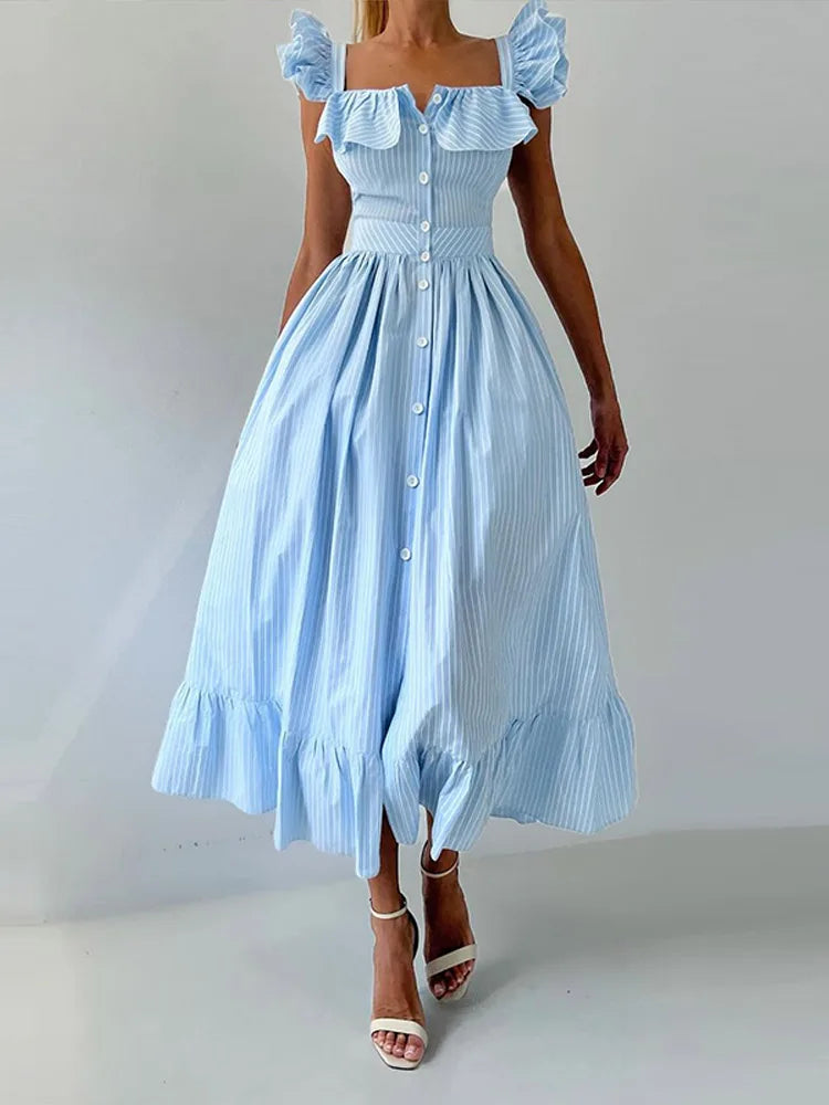 Donatina Elegant Flared Dress, view 2 - Elena Harper