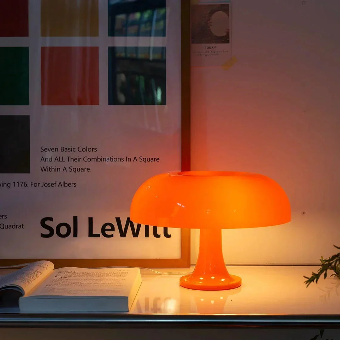 Table Lamp Mushroom Scandinavian Design - Opal Shade