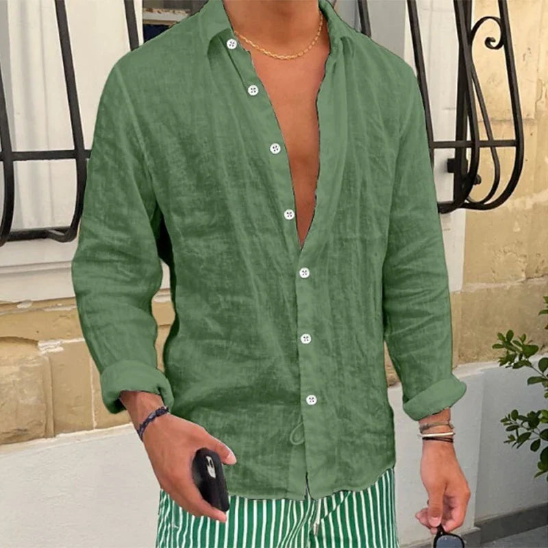 Marcello Lightweight Linen Shirt, view 7 - Elena Harper