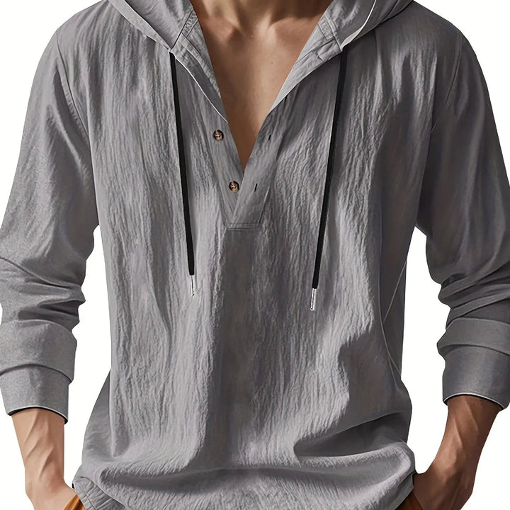 Luxury Linen Hooded Shirt - Elena Harper