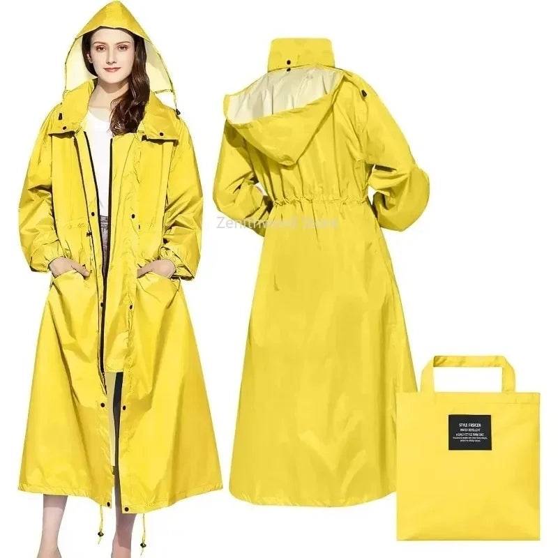 Women's Packable Lightweight Longline Raincoat Brumelle, view 8 - Elena Harper