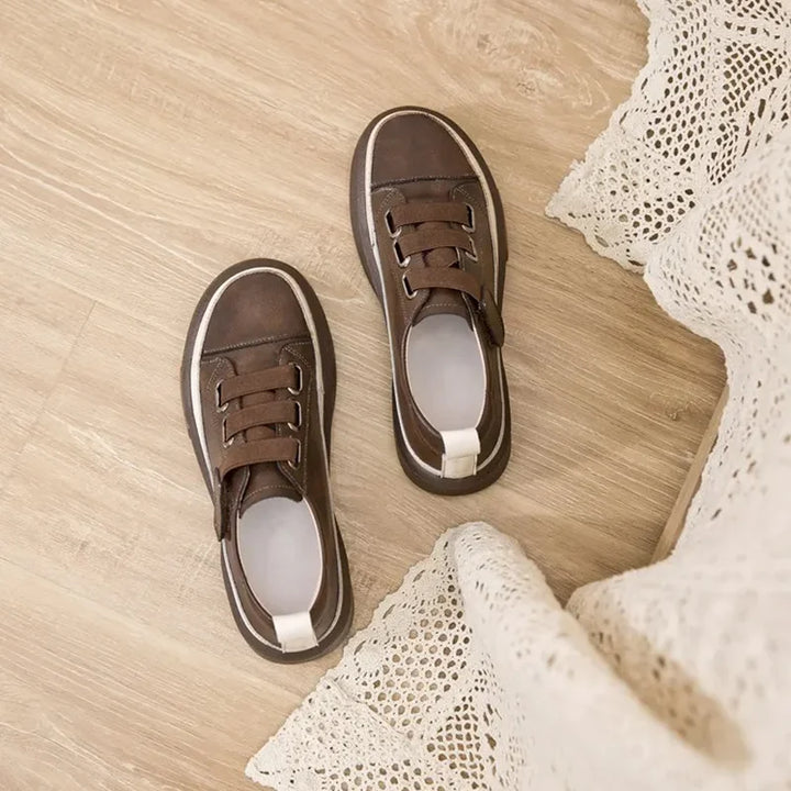 Antonia Comfortable Leather Sneakers, view 5 - Elena Harper