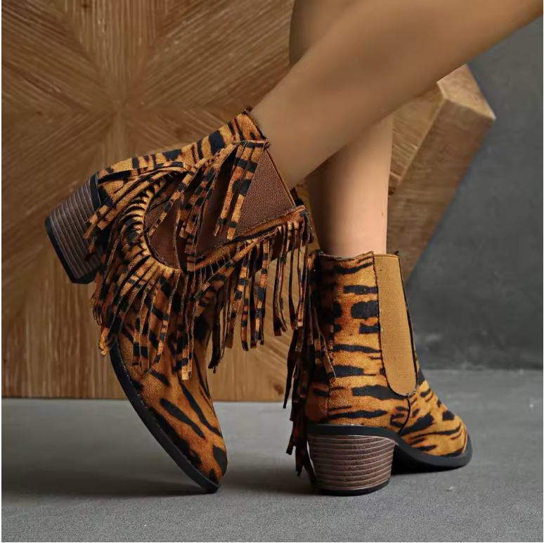 Claire® | Luxury Fringe Ankle Boots