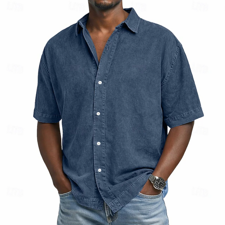 ELENA HARPER™  |  MEN'S COTTON ACID-WASH SHIRT