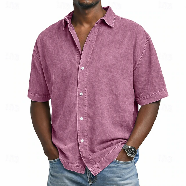 ELENA HARPER™  |  MEN'S COTTON ACID-WASH SHIRT