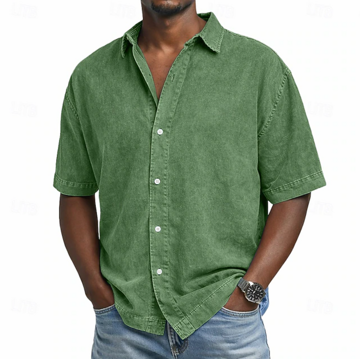 ELENA HARPER™  |  MEN'S COTTON ACID-WASH SHIRT