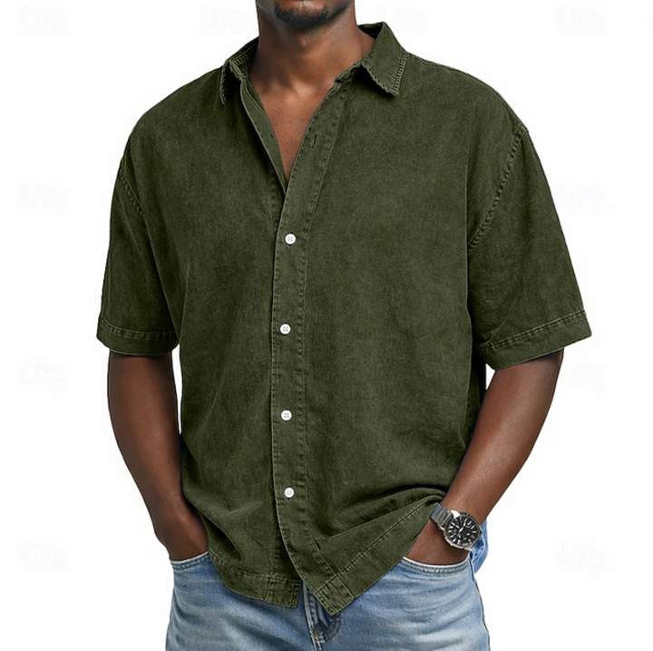 ELENA HARPER™  |  MEN'S COTTON ACID-WASH SHIRT