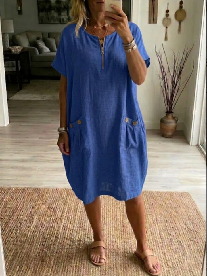 Adelise Soft-Touch V-Neck Summer Dress - Elena Harper