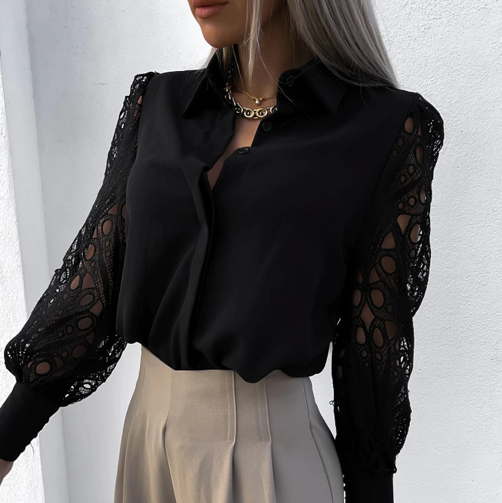 Engelberta Fashion Collar Blouse - Elena Harper