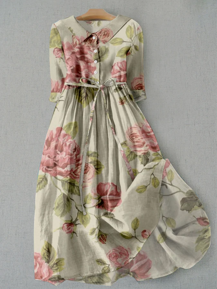 Amarae Women's Floral Button-Front Summer Midi Dress