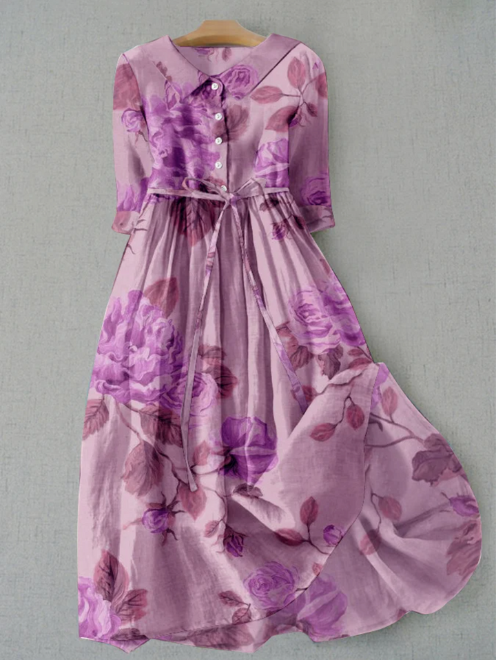 Amarae Women's Floral Button-Front Summer Midi Dress